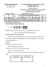 Kỳ thi chọn học sinh giỏi lớp 9 THCS năm học 2014 - 2015 môn thi Tin Học
